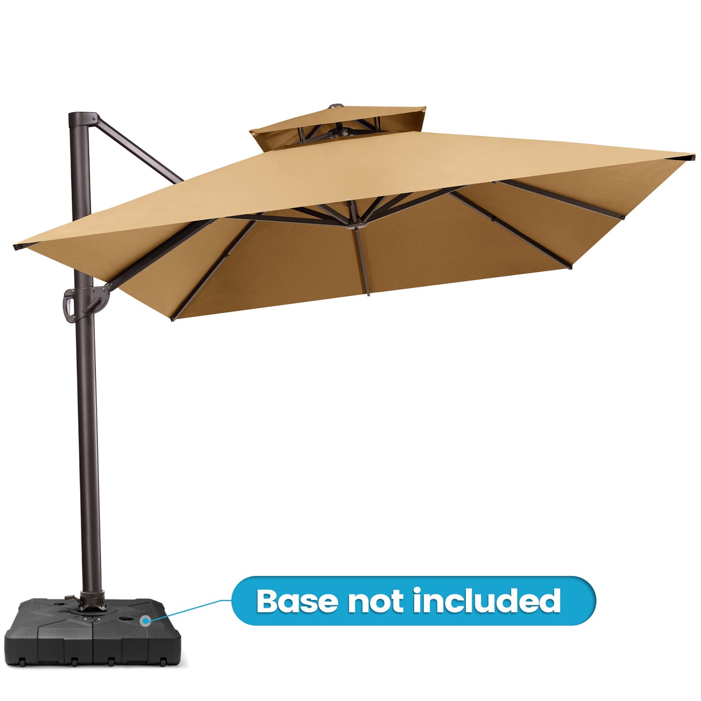 Crestlive Products 10x13ft Aluminum Crank Cantilever Patio Umbrella withnot Base