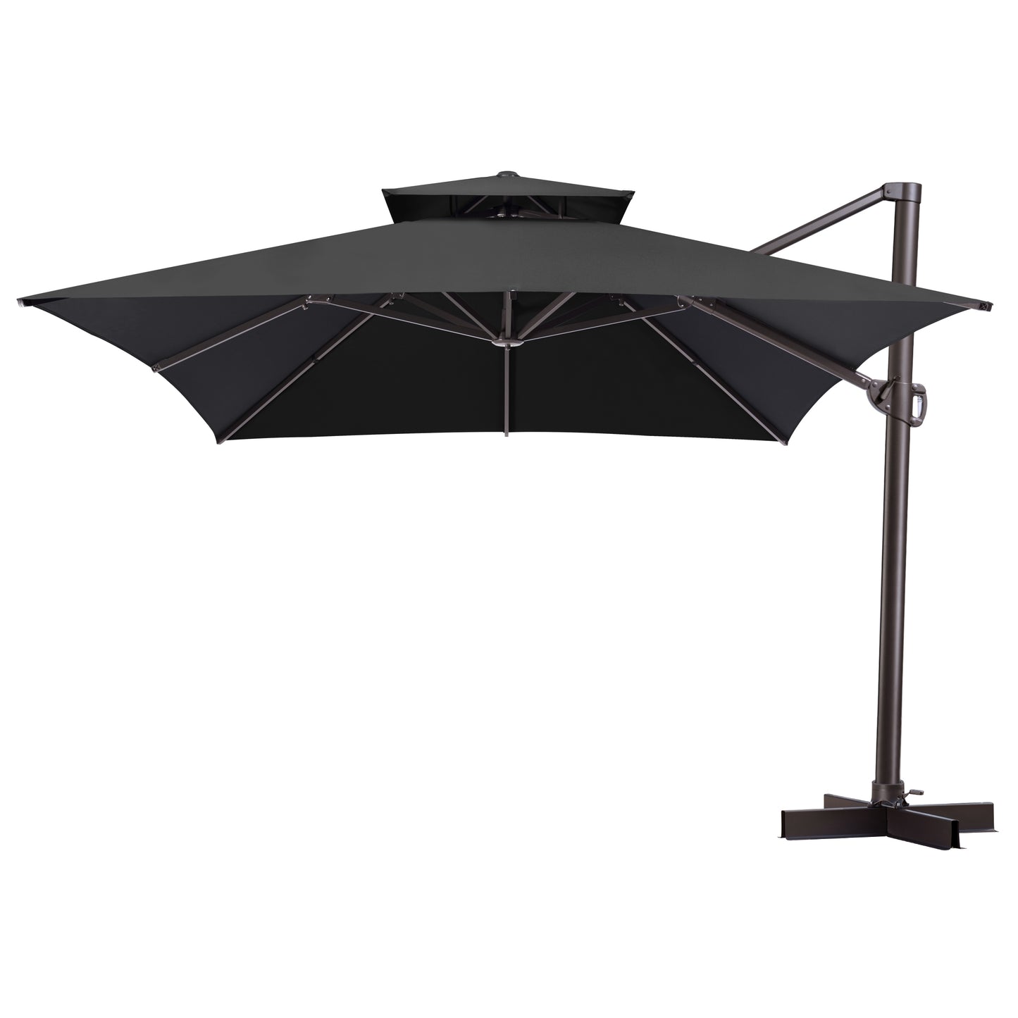 Crestlive Products 10x13ft Aluminum Crank Cantilever Patio Umbrella withnot Base