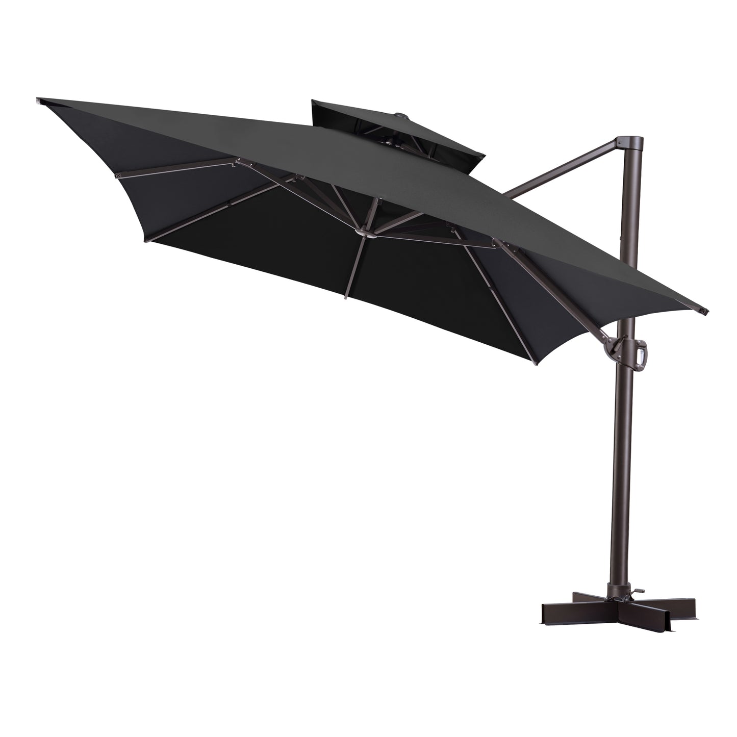 Crestlive Products 10x13ft Aluminum Crank Cantilever Patio Umbrella withnot Base