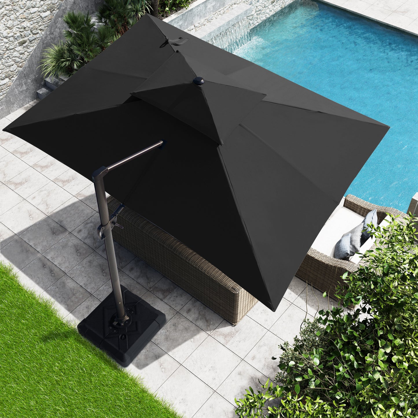 Crestlive Products 10x13ft Aluminum Crank Cantilever Patio Umbrella withnot Base