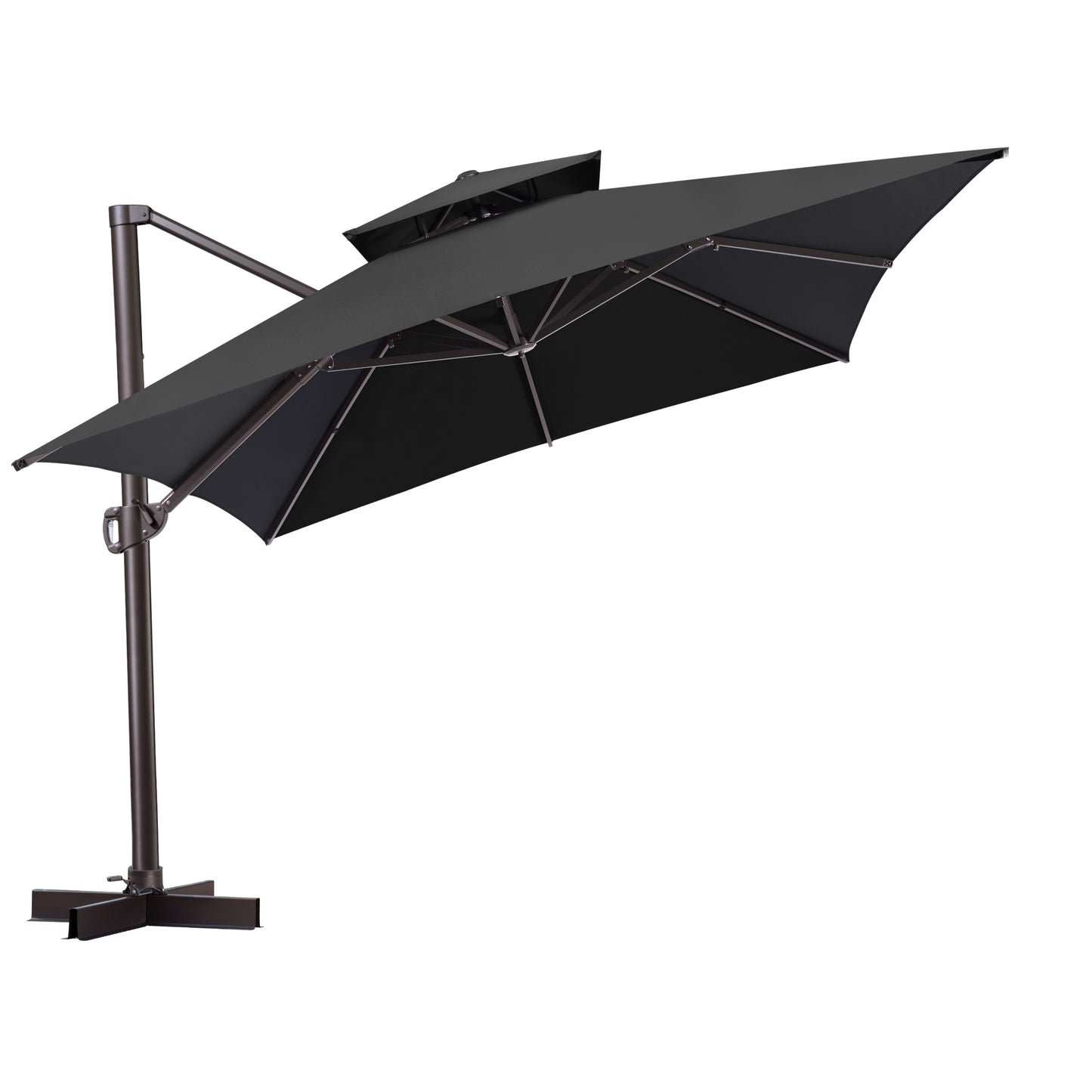 Crestlive Products 10x13ft Aluminum Crank Cantilever Patio Umbrella withnot Base