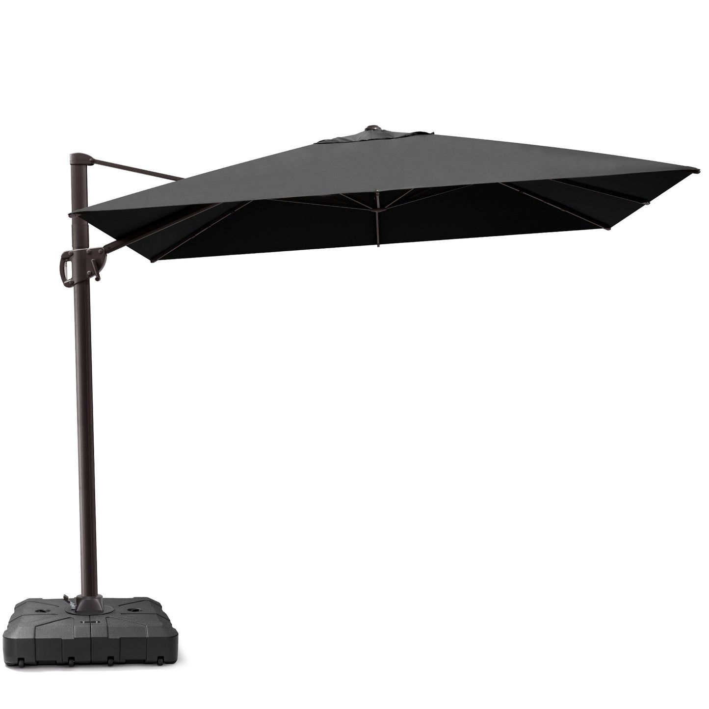 Crestlive Products 11x9ft Aluminum Crank Cantilever Patio Umbrella with Base