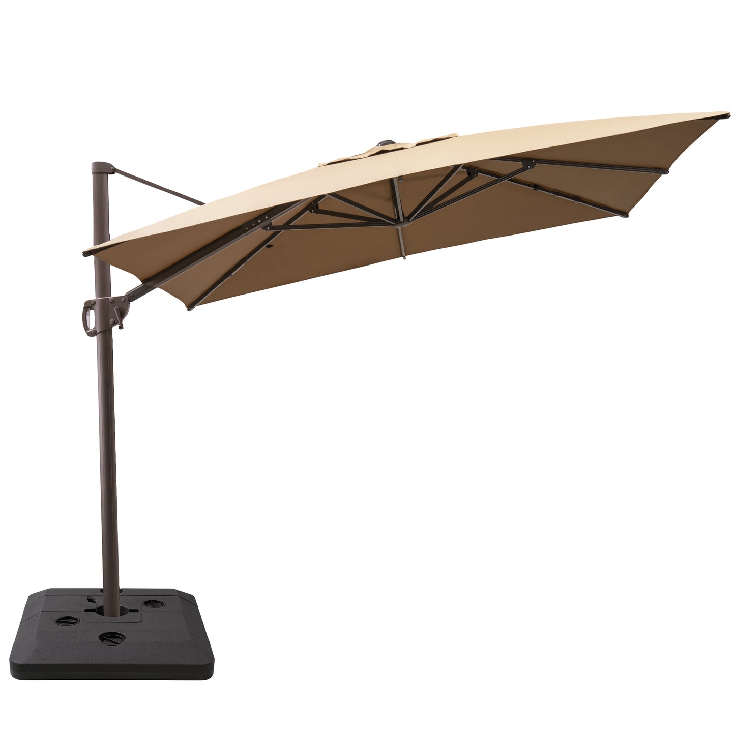 Crestlive Products 9x11ft Aluminum Crank Cantilever Patio Umbrella with Base