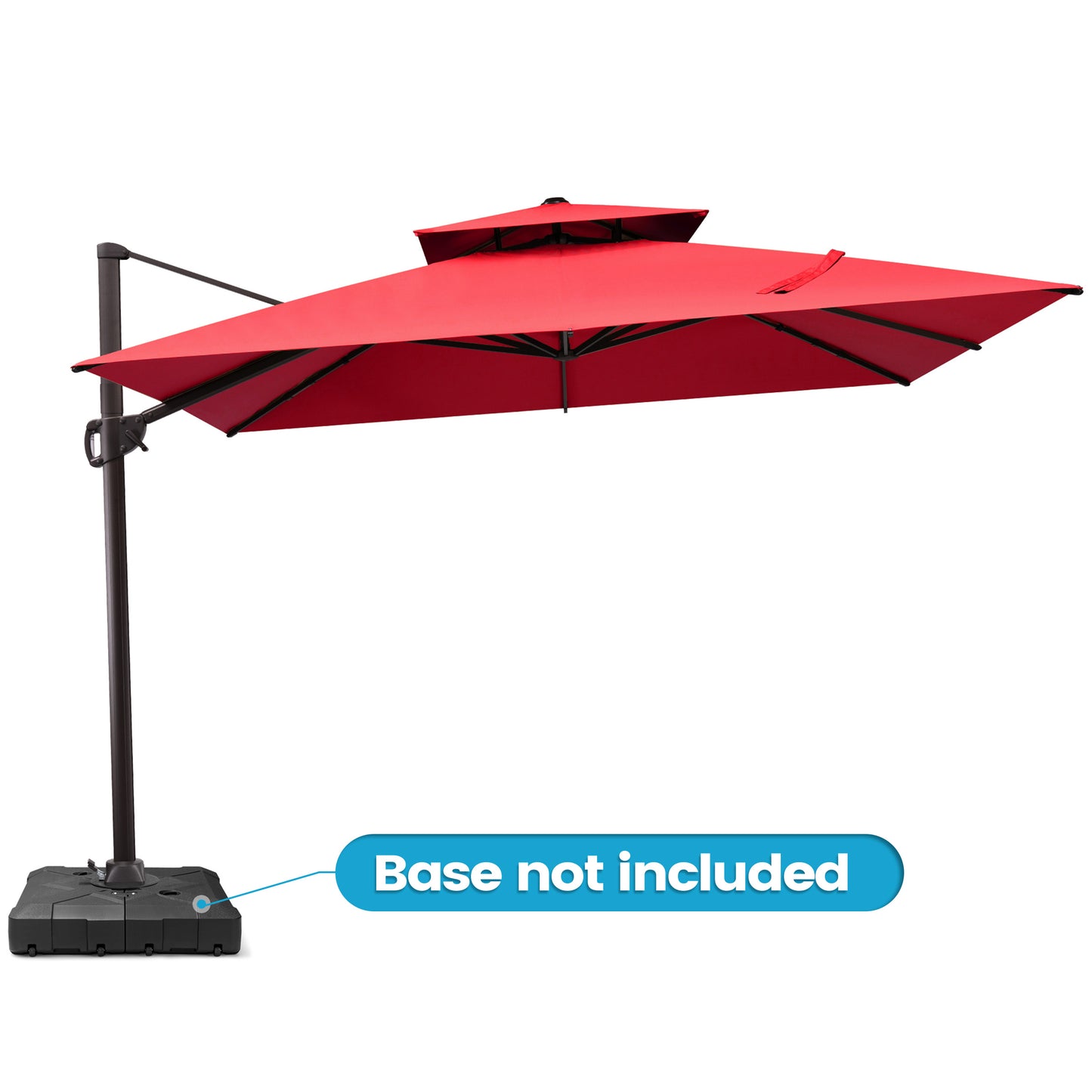 Crestlive Products 10x10ft Aluminum Double Top Crank Cantilever Patio Umbrella