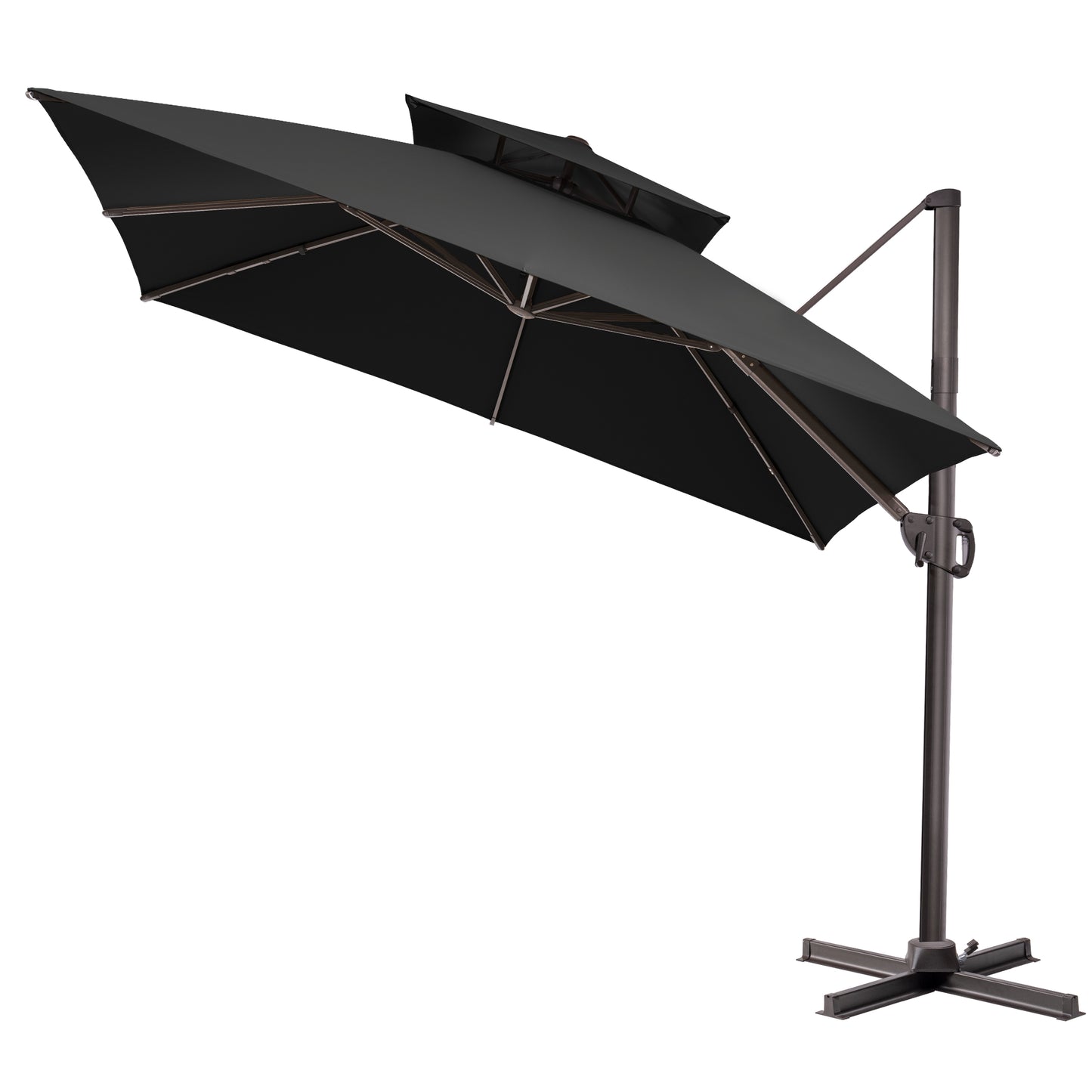 Crestlive Products 11x11ft Aluminum Crank Cantilever Patio Umbrella