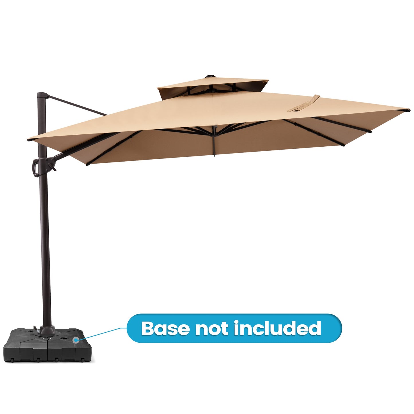Crestlive Products 11x11ft Aluminum Crank Cantilever Patio Umbrella