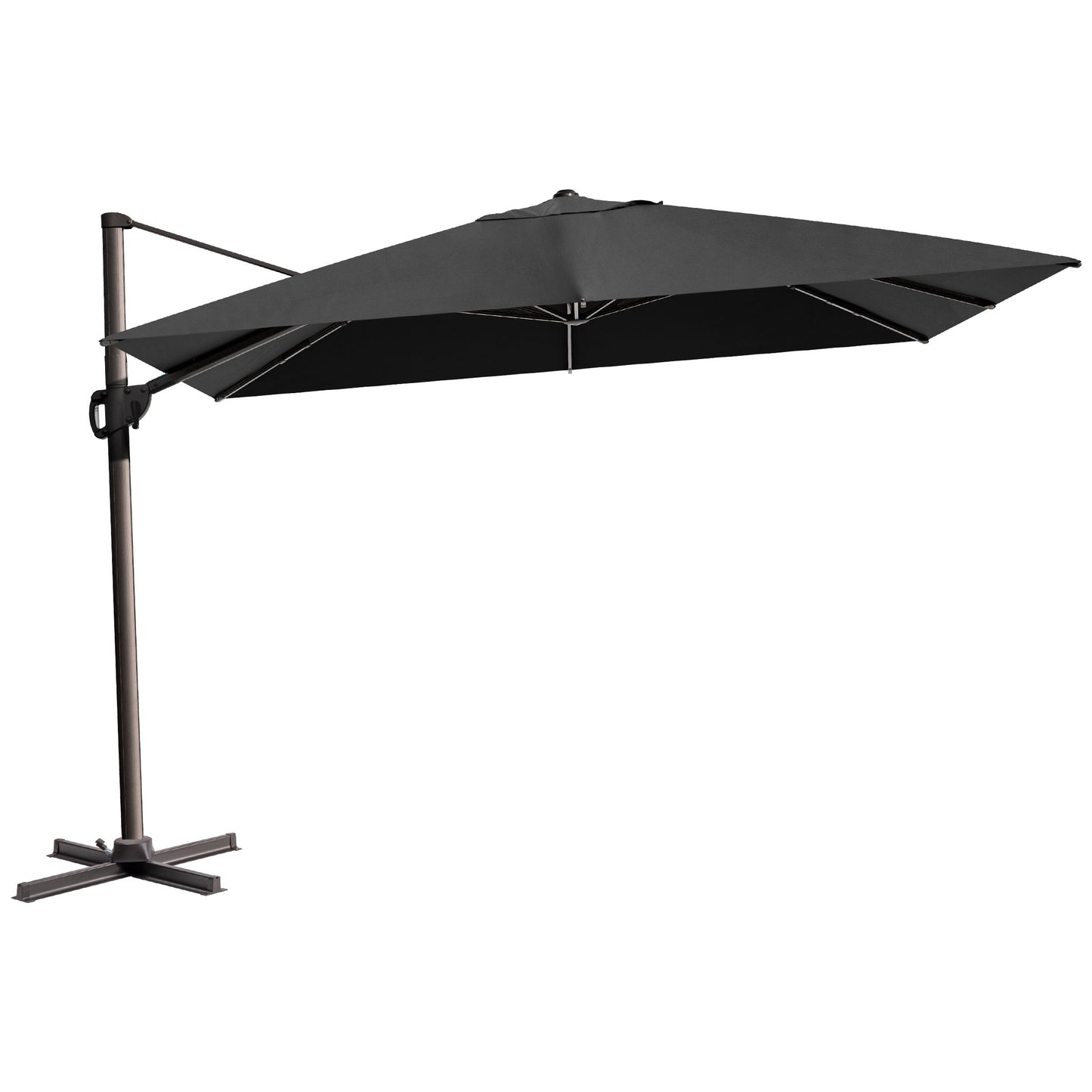 Outdoor 9x11 ft Rectangular Cantilever Umbrella Double Top 360° Rotation No Base