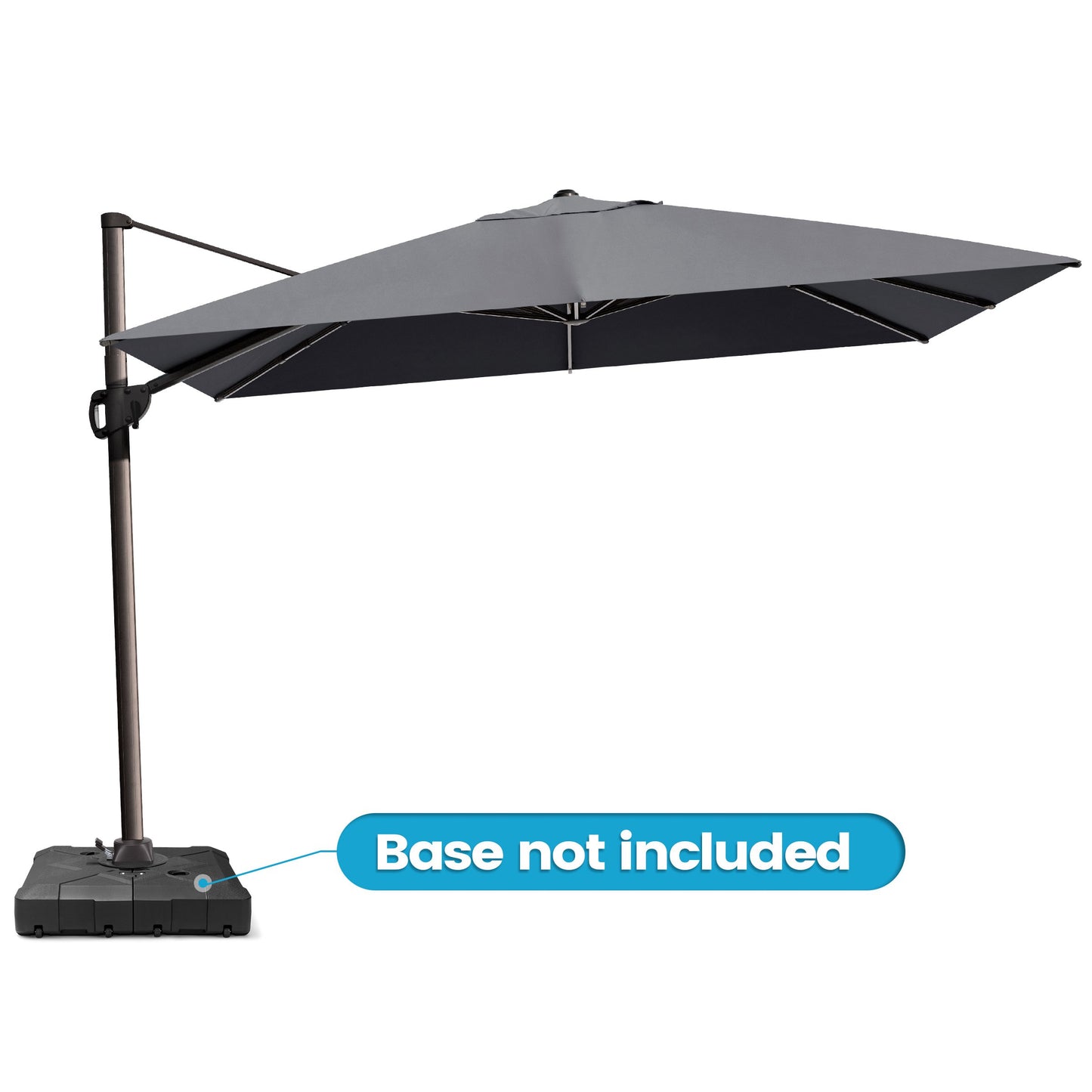 Outdoor 9x11 ft Rectangular Cantilever Umbrella Double Top 360° Rotation No Base