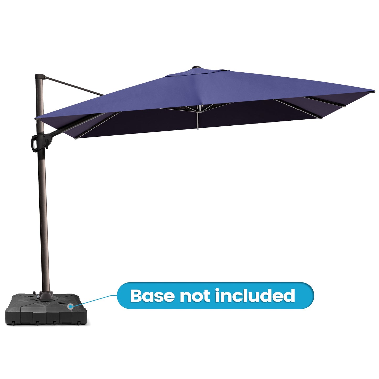 Outdoor 9x11 ft Rectangular Cantilever Umbrella Double Top 360° Rotation No Base