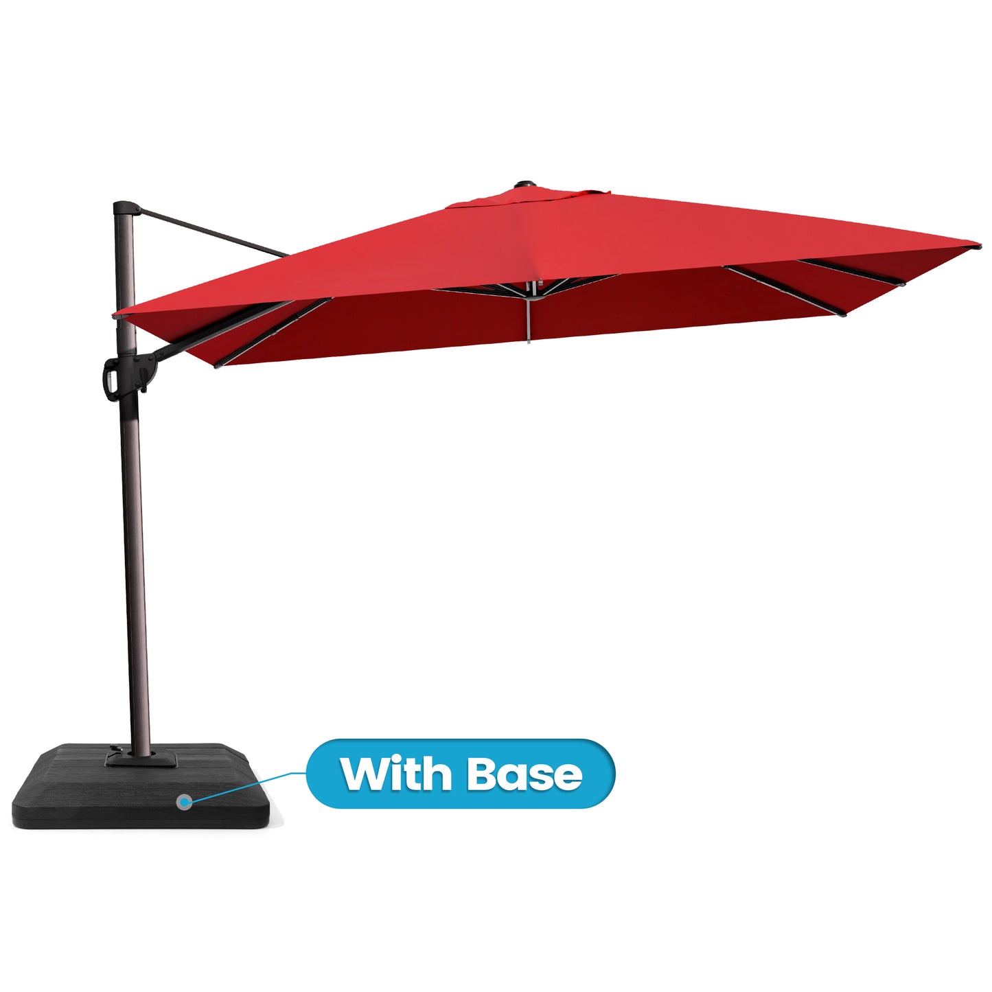 Crestlive Products 9x12ft Aluminum Crank Cantilever Patio Umbrella with Base