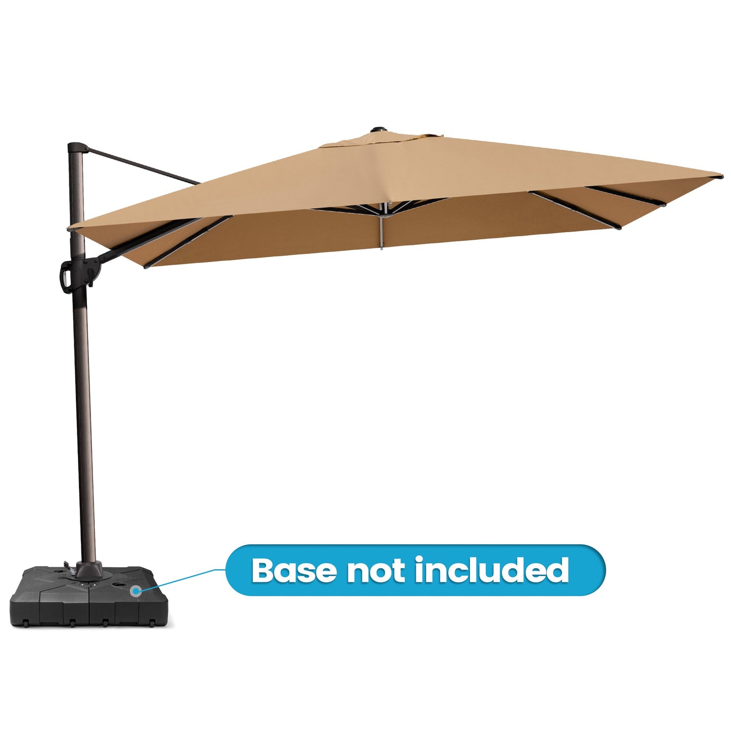Outdoor 9x11 ft Rectangular Cantilever Umbrella Double Top 360° Rotation No Base