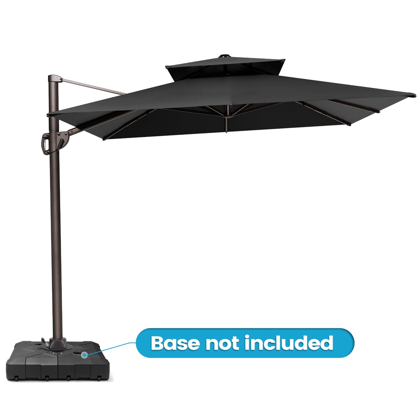 Crestlive Products 12x9ft Aluminum Dual Top Crank Cantilever Patio Umbrella