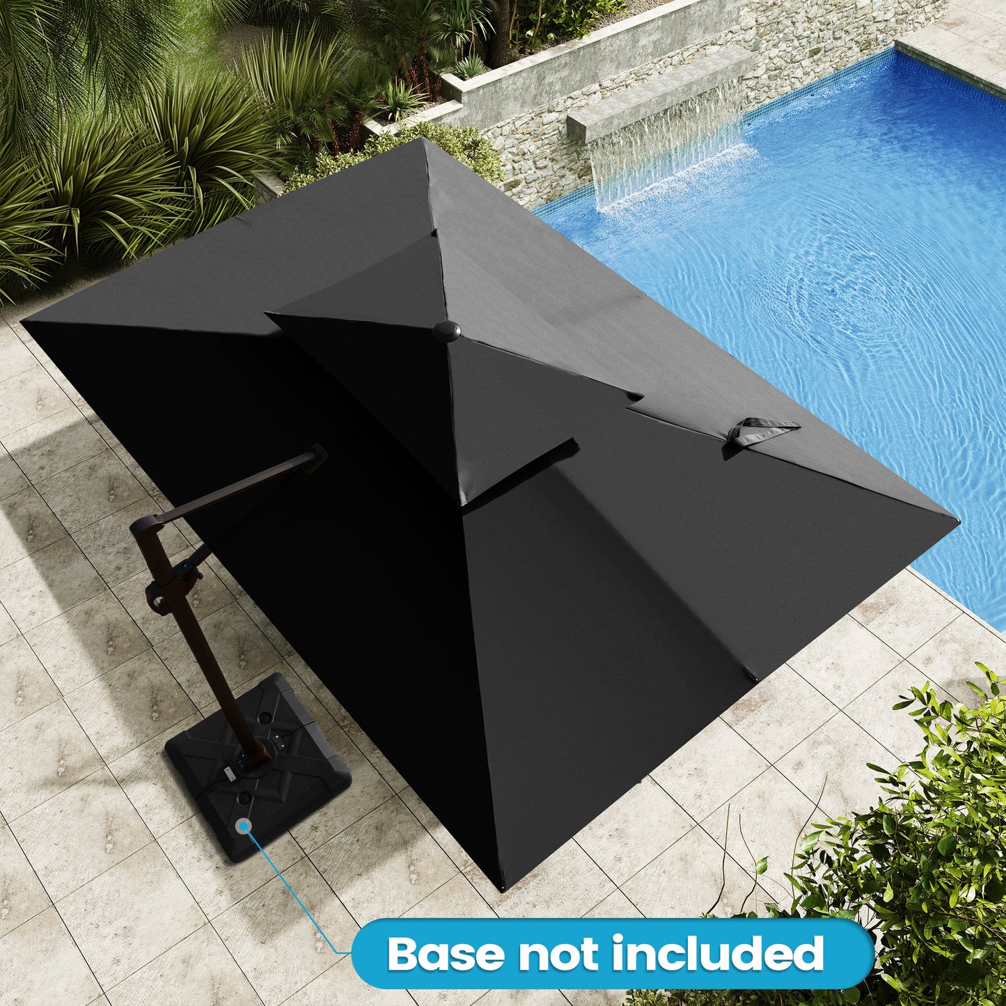 Crestlive Products 12x9ft Aluminum Dual Top Crank Cantilever Patio Umbrella withnot Base