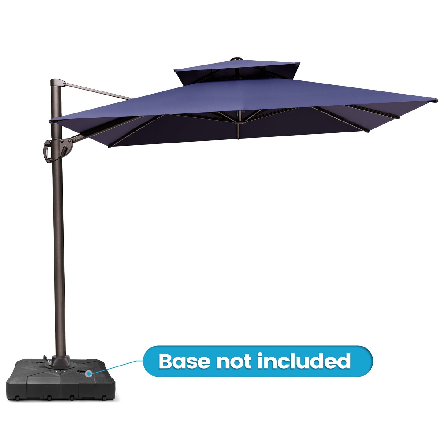 Crestlive Products 12x9ft Aluminum Dual Top Crank Cantilever Patio Umbrella