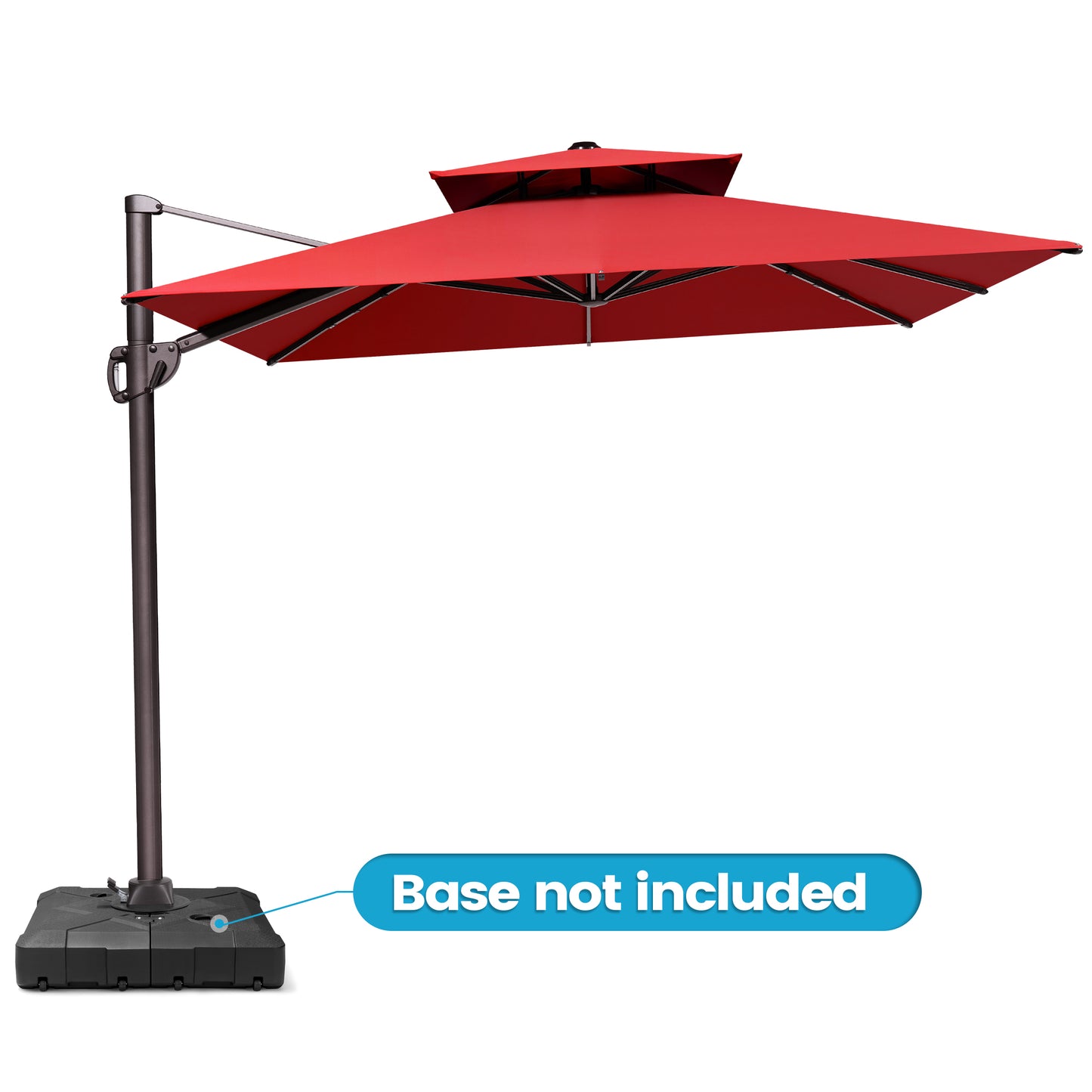 Crestlive Products 12x9ft Aluminum Dual Top Crank Cantilever Patio Umbrella