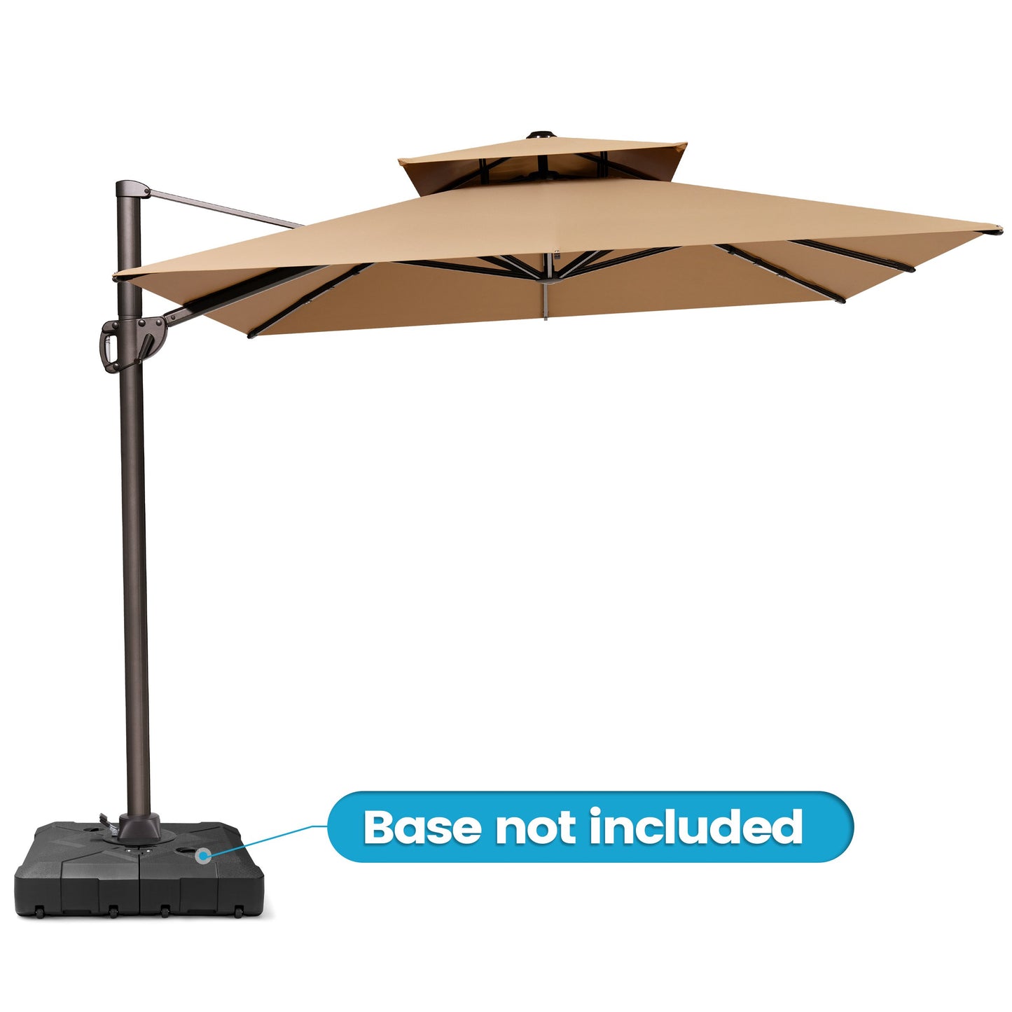 Crestlive Products 12x9ft Aluminum Dual Top Crank Cantilever Patio Umbrella
