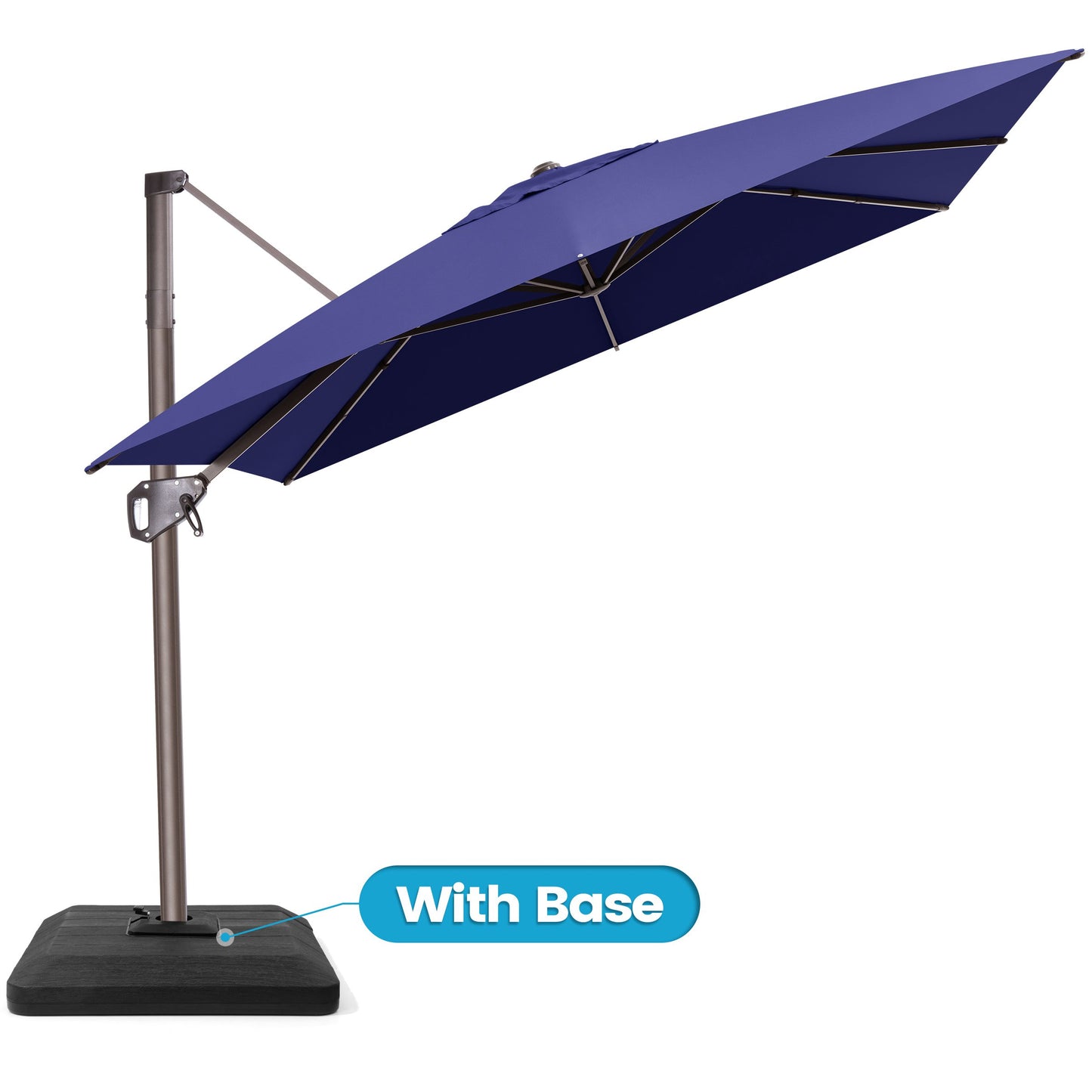 Crestlive Products 9x11ft Aluminum Crank Cantilever Patio Umbrella with Base