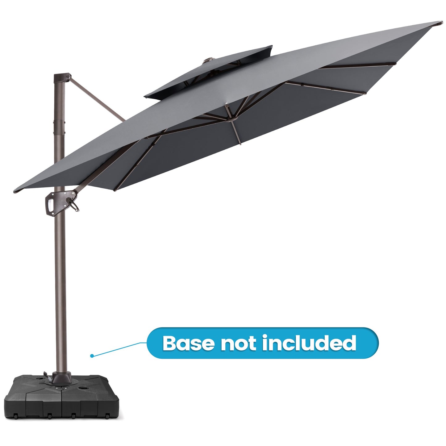 Crestlive Products 11x9ft Aluminum Dual Top Crank Cantilever Patio Umbrella