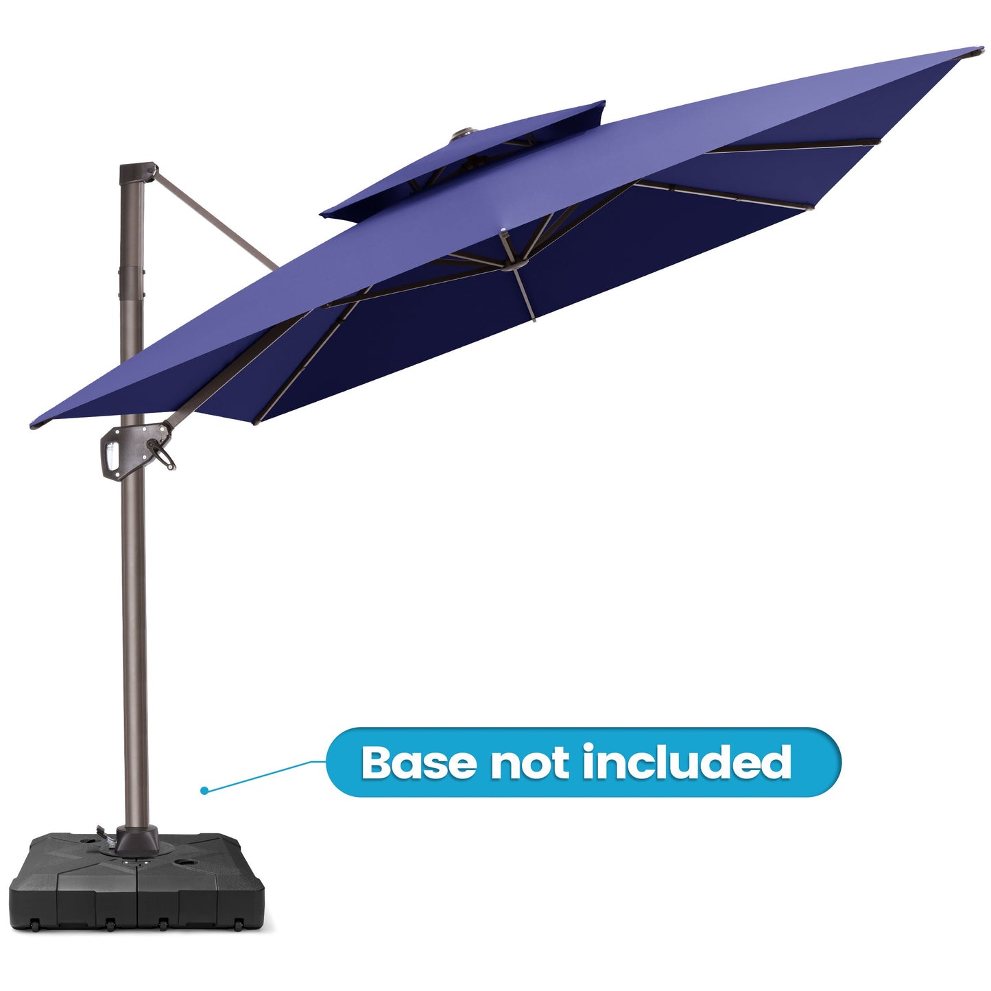 Crestlive Products 11x9ft Aluminum Dual Top Crank Cantilever Patio Umbrella