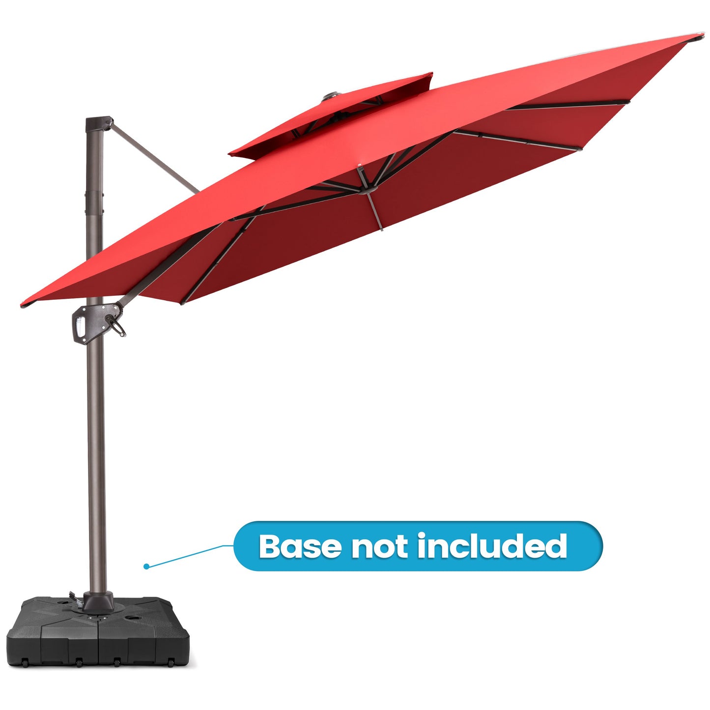 Crestlive Products 11x9ft Aluminum Dual Top Crank Cantilever Patio Umbrella