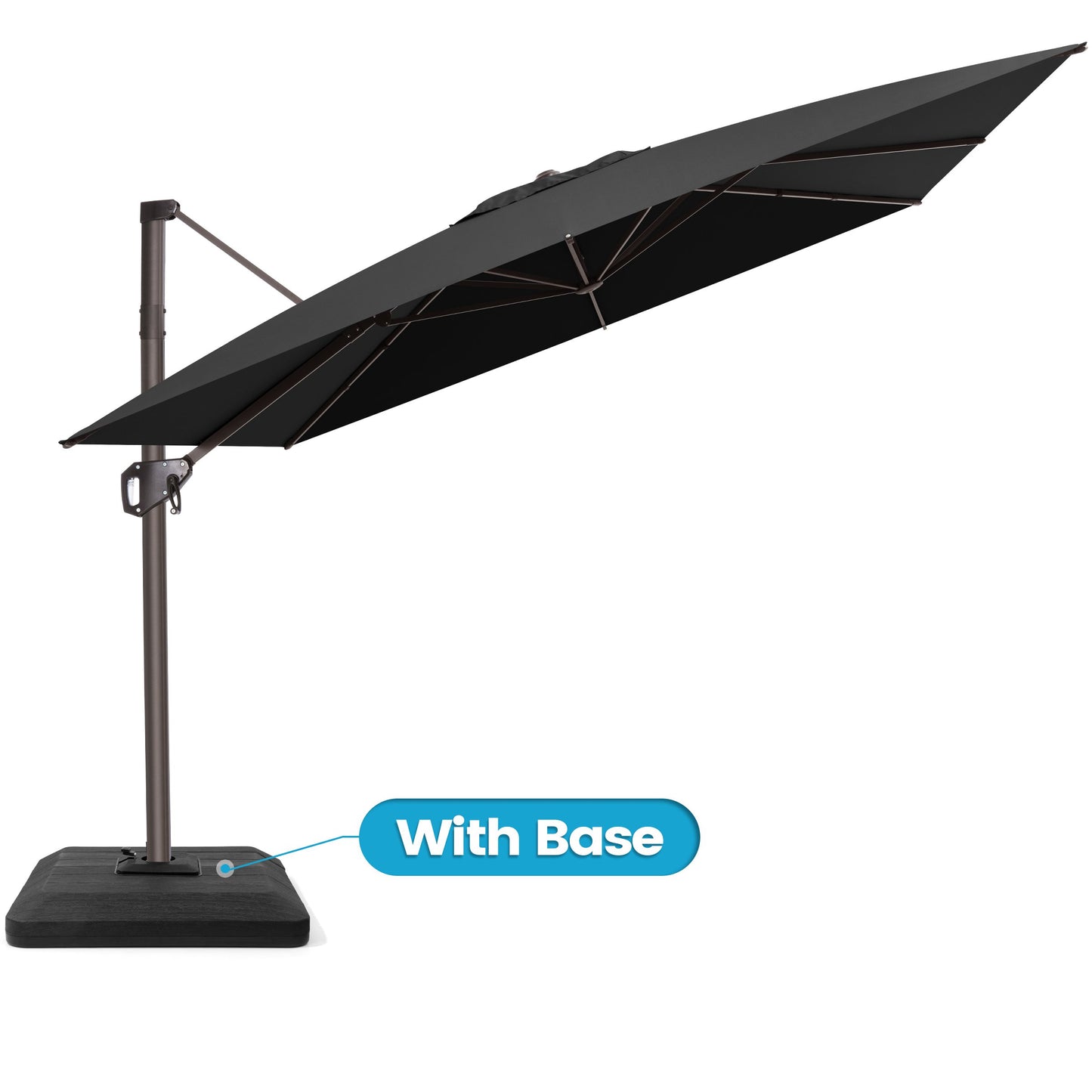 Crestlive Products 10x10ft Aluminum Crank Cantilever Patio Umbrella with Base