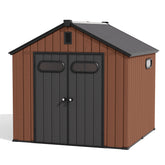 Crestlive Products Outdoor Resin Storage Shed with Floor, Skylight, and Lockable Door, PP and Metal Frame