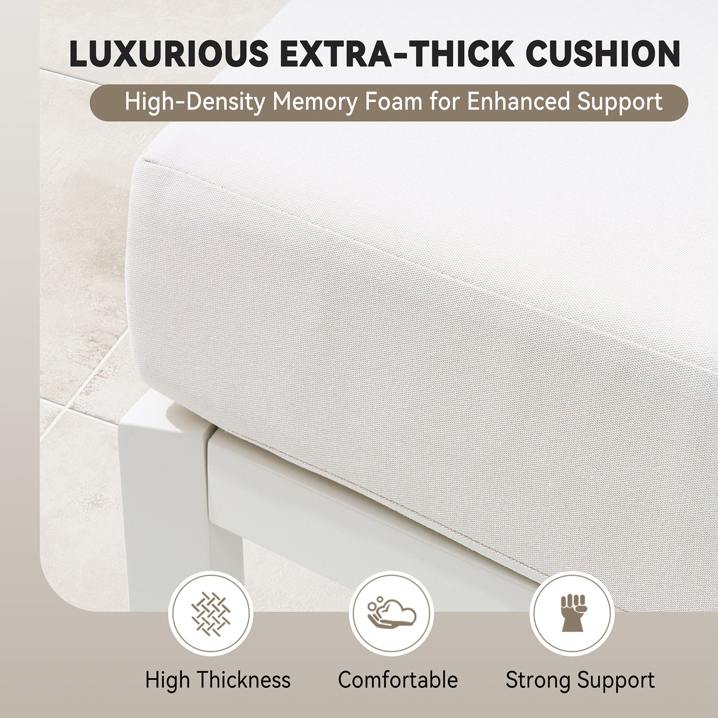 Crestlive Products Aluminum Outdoor Curved Patio Sectional Sofa with Water-Resistant Cushions