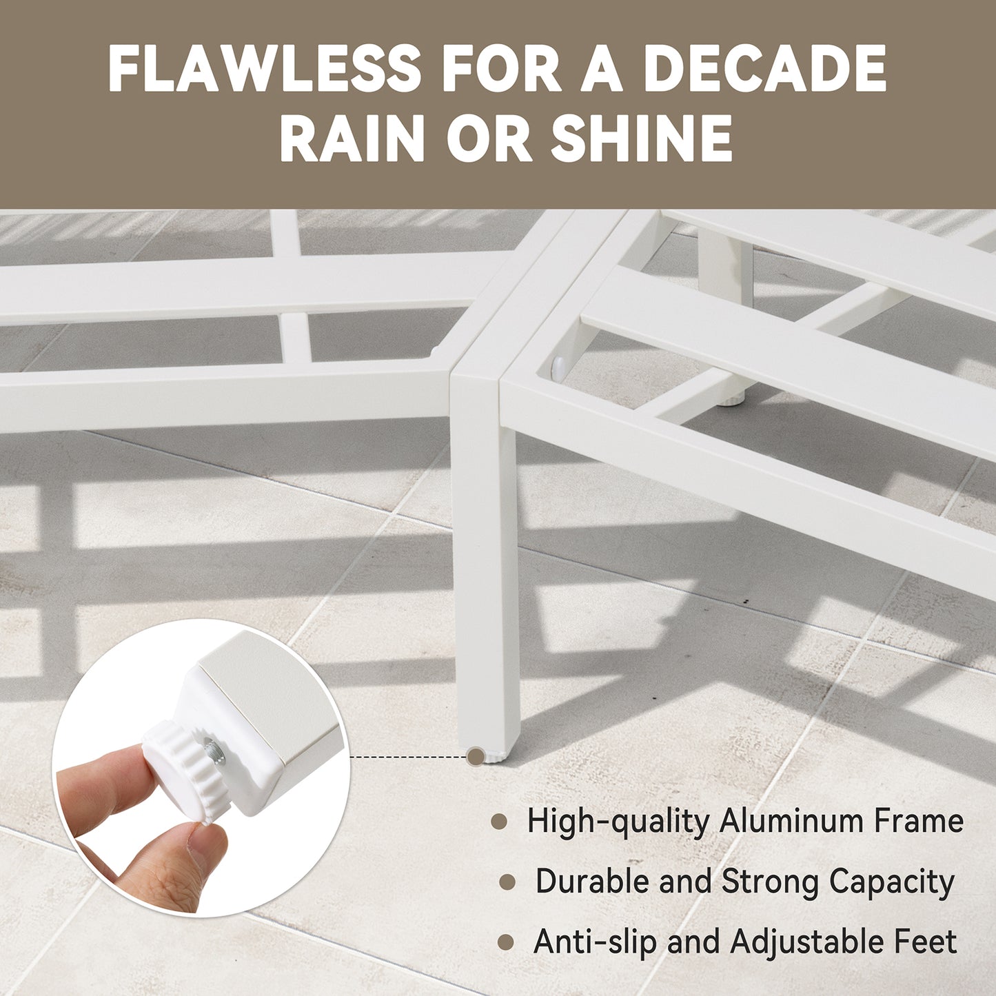 Crestlive Products Aluminum Outdoor Curved Patio Sectional Sofa with Water-Resistant Cushions