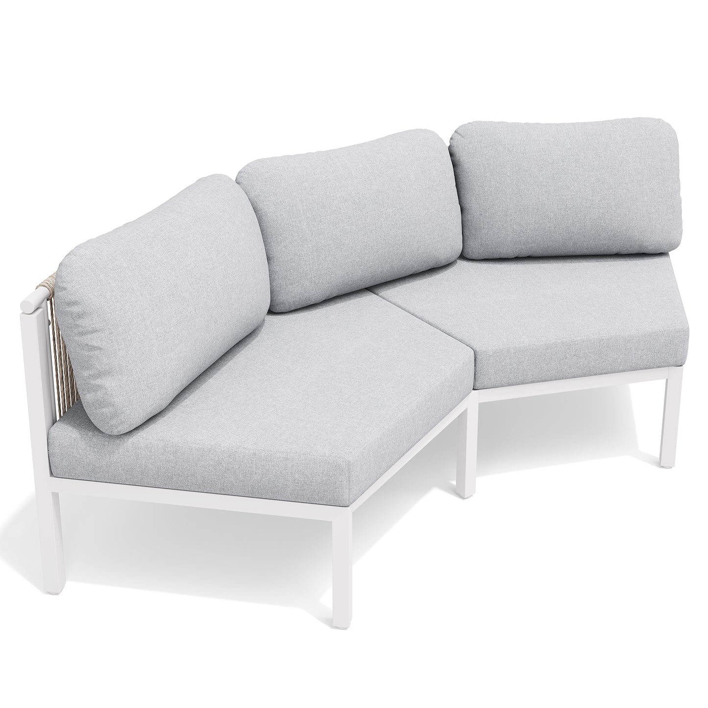 Crestlive Products Aluminum Outdoor Curved Patio Sectional Sofa with Water-Resistant Cushions