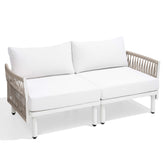 Modular Outdoor Wicker Sectional Sofa with Cushions