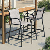 Textilene Outdoor Patio Bar Stool Set of 2