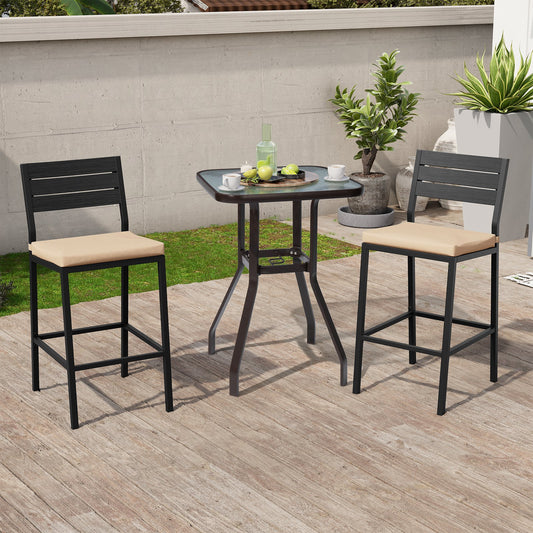 Crestlive Products Outdoor Patio Bar Stool Set of 2 with Cushion