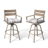 Crestlive Products Aluminum Outdoor Swivel Bar Stool Set of 2 with Sunbrella Cushion