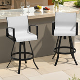 Aluminum Swivel Outdoor Bar Stool Set of 2 in Sunbrella
