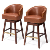 Crestlive Products Swivel 31.9'' Faux Leather Bar Stool (Set of 2)