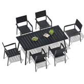 Aluminum Dining Set with Umbrella Hole & Polywood Chairs