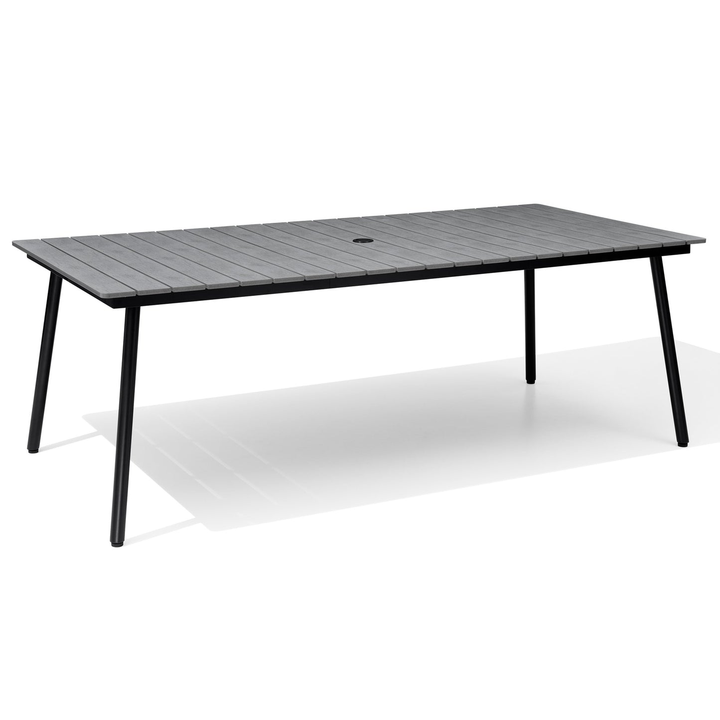 Crestlive Products 83 x 41 in. Rectangular Aluminum Outdoor Dining Table with Umbrella Hole