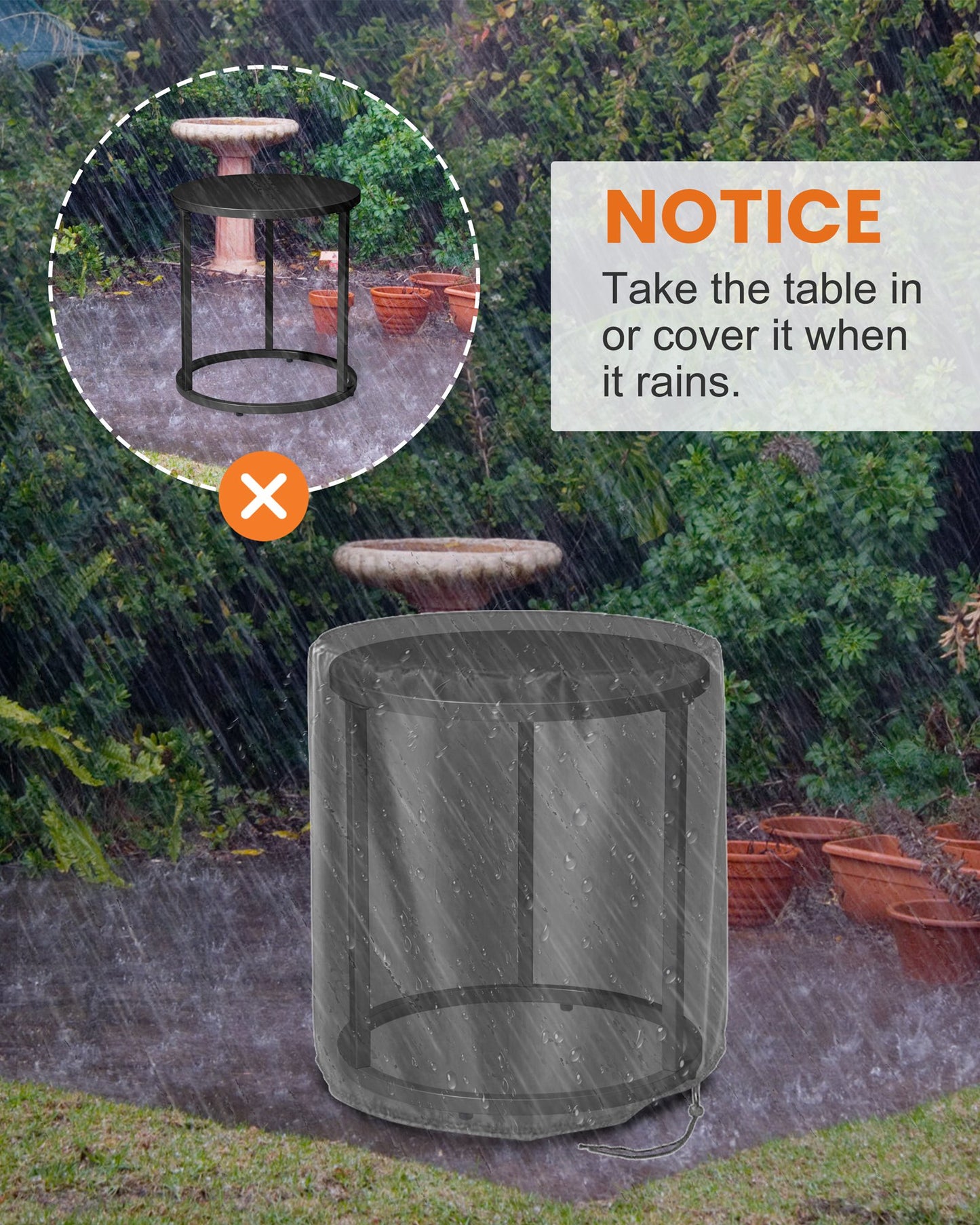 Crestlive Products Outdoor Square Dining End Table 17.91 In