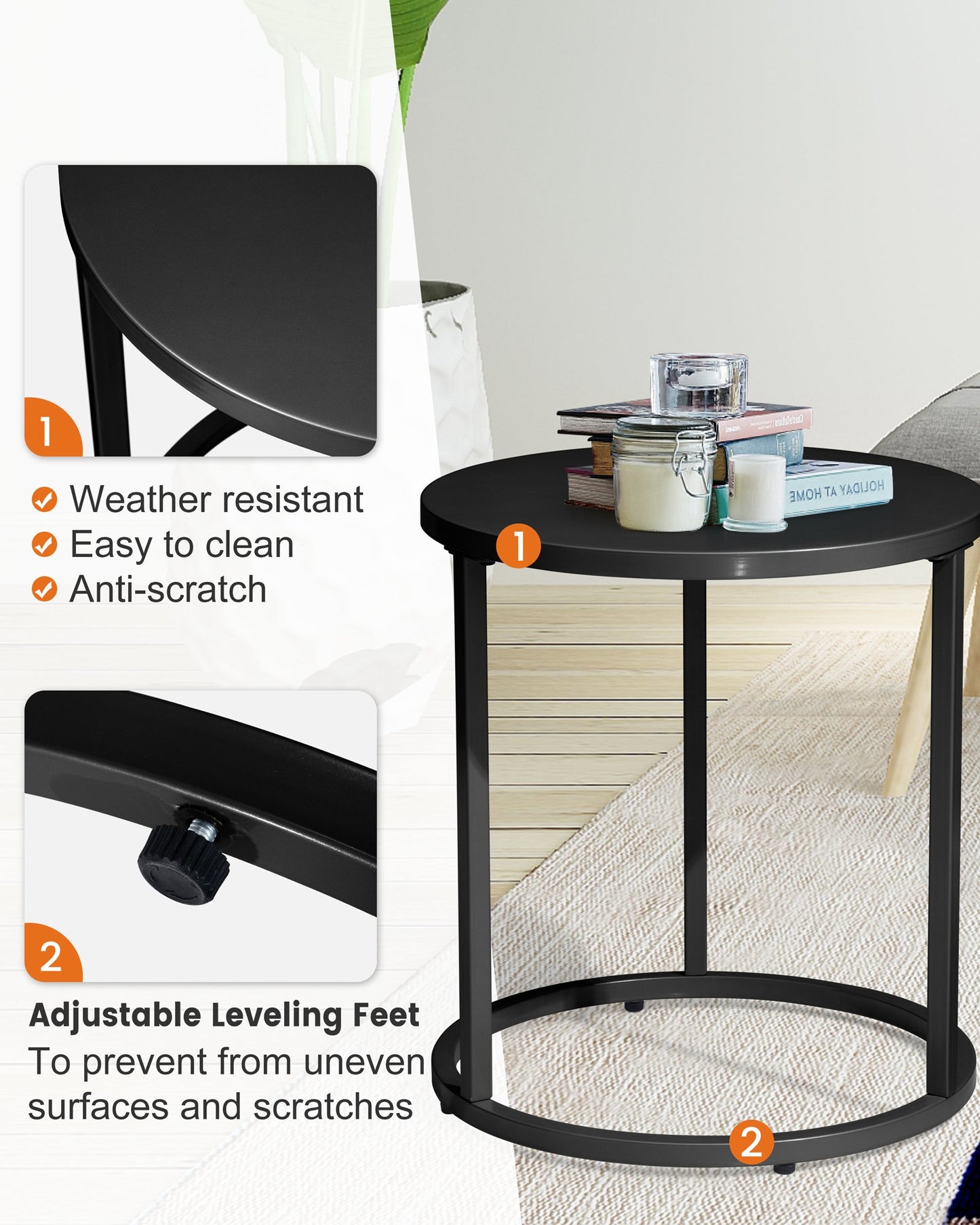 Crestlive Products Outdoor Square Dining End Table 17.91 In