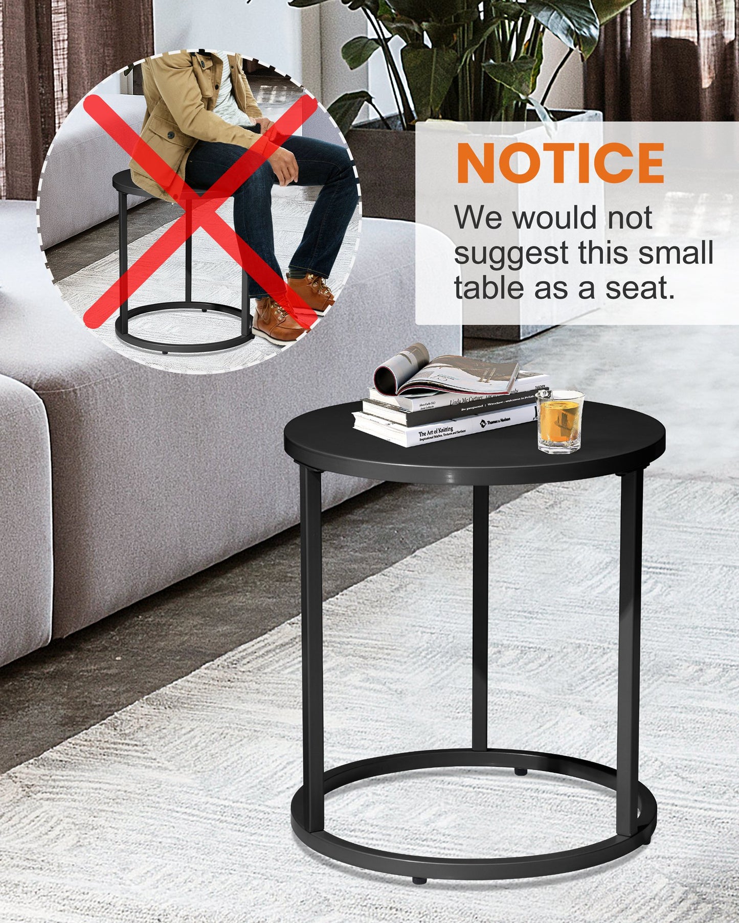 Crestlive Products Outdoor Square Dining End Table 17.91 In