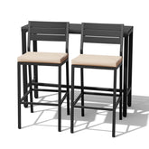 3-Piece Outdoor Bar Set with Wood-Plastic Table and Bar Chairs