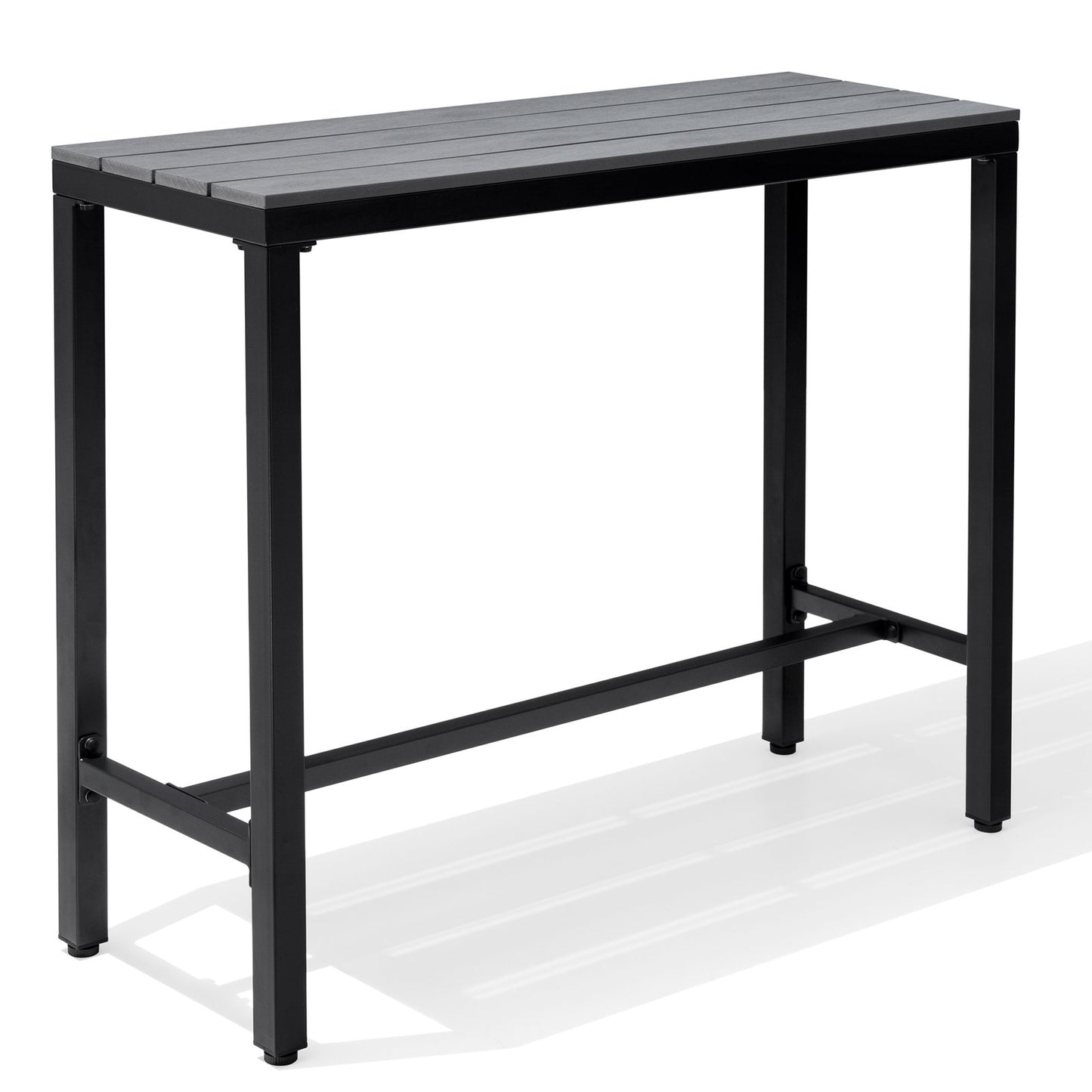 Crestlive Products Rectangle Outdoor Bar Table with Waterproof Top and Sturdy Metal Frame
