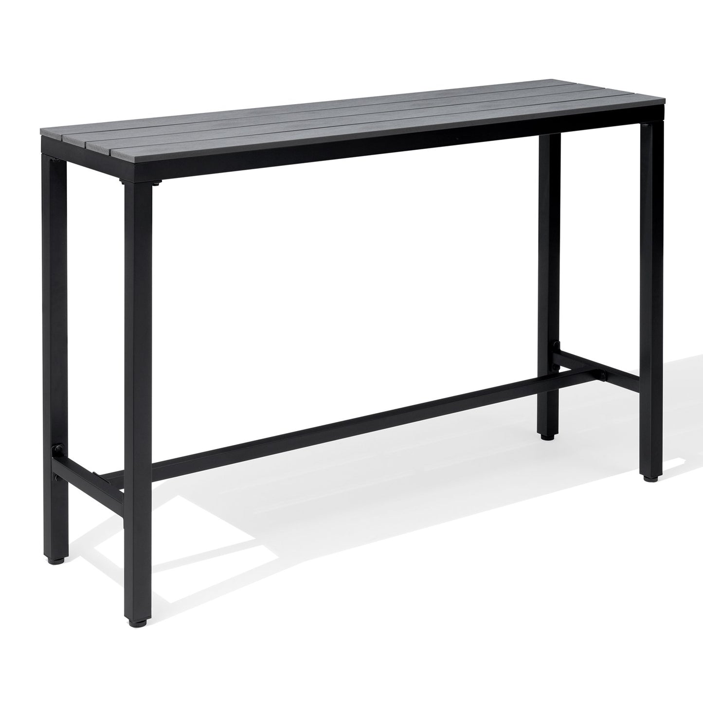 Crestlive Products Rectangle Outdoor Bar Table with Waterproof Top and Sturdy Metal Frame