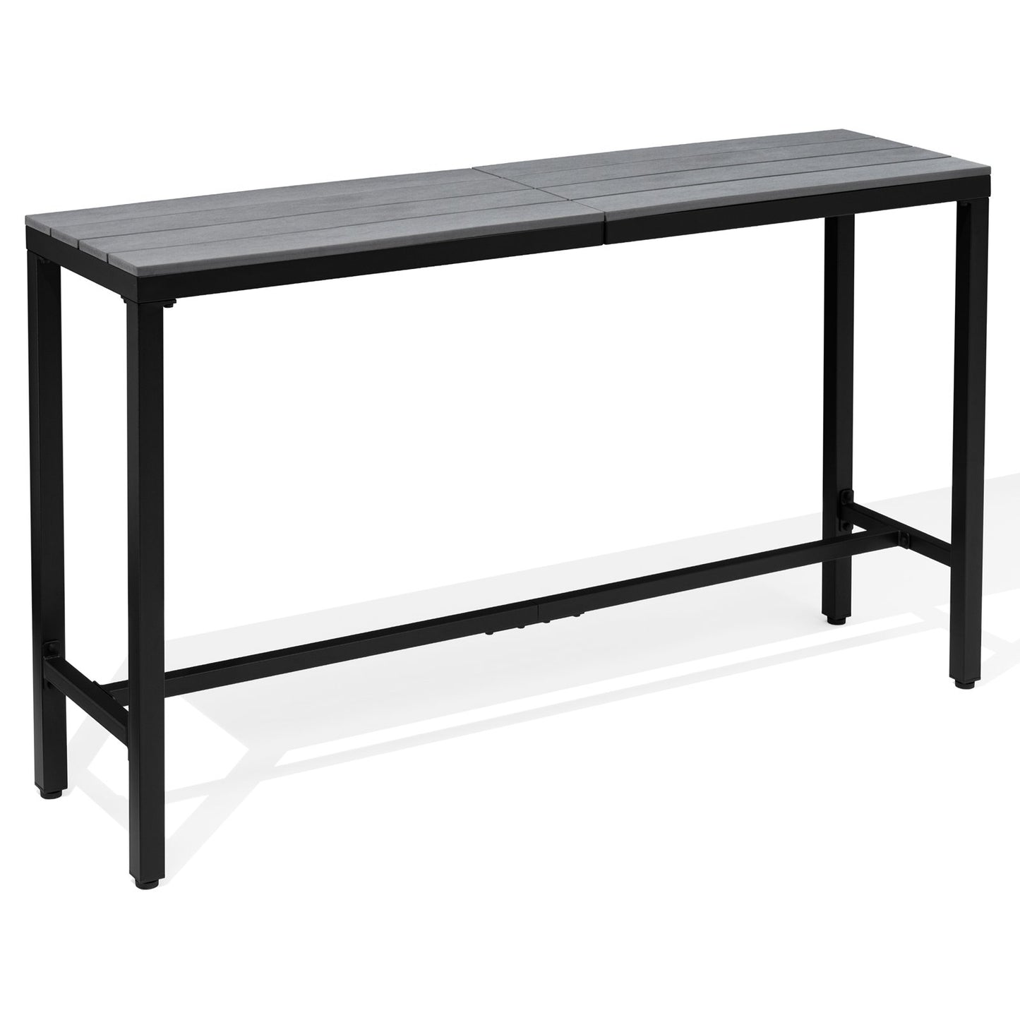 Crestlive Products Rectangle Outdoor Bar Table with Waterproof Top and Sturdy Metal Frame