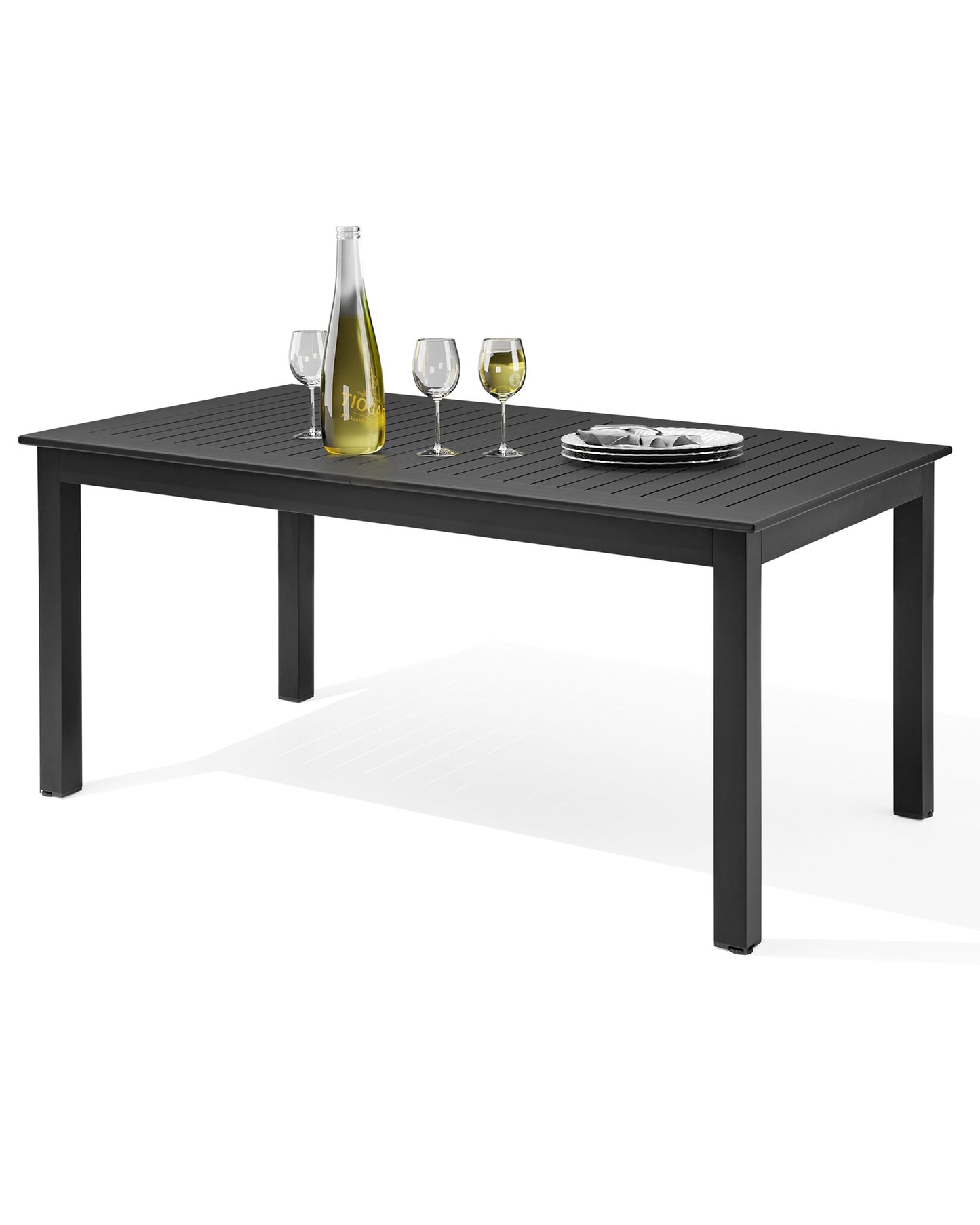 Crestlive Products 95 x 35 in. Expandable Rectangular Aluminum Outdoor Dining Table