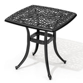 Crestlive Products 21 x 21 in. Square Cast Aluminum Outdoor Side Table with Umbrella Hole