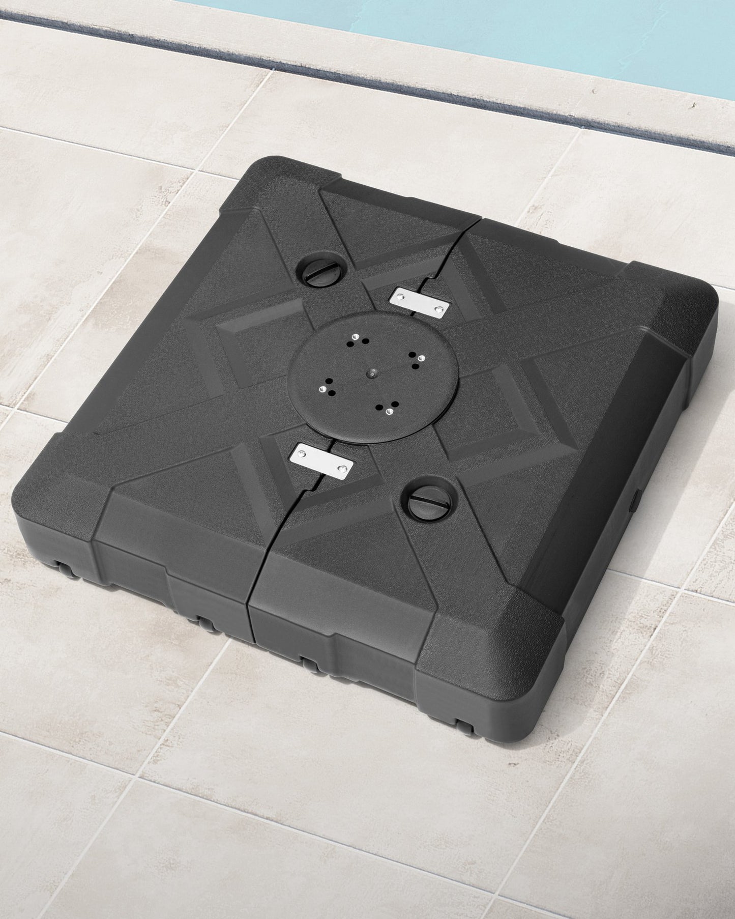 Crestlive Products 220lbs Sand Water Filled Square 3D Surface Cantilever Offset Umbrella Base with Wheels