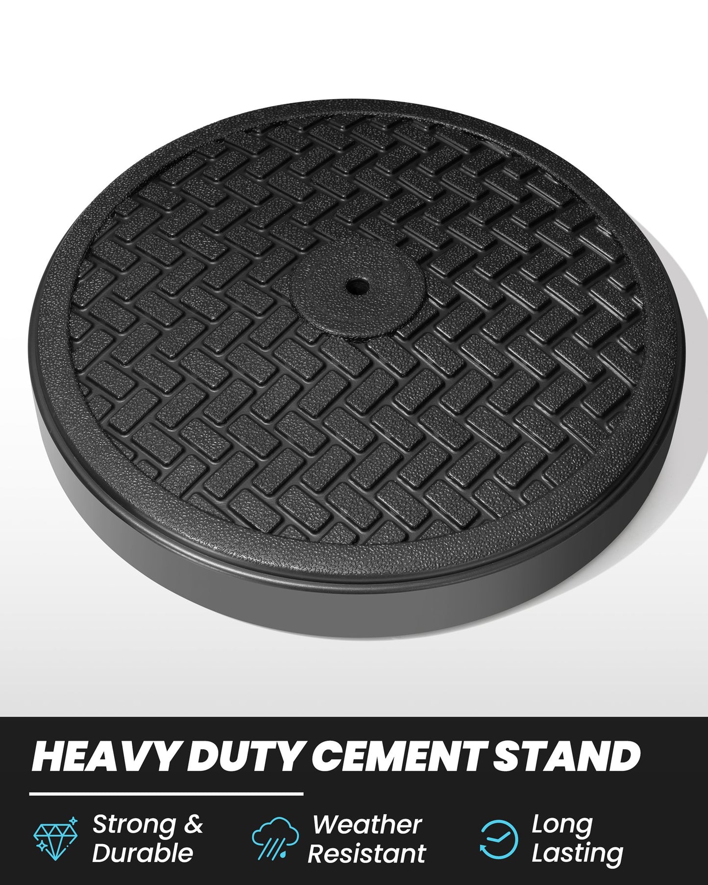 Crestlive Products 30-45 lbs Concrete-Filled Round Umbrella Base for Straight Pole