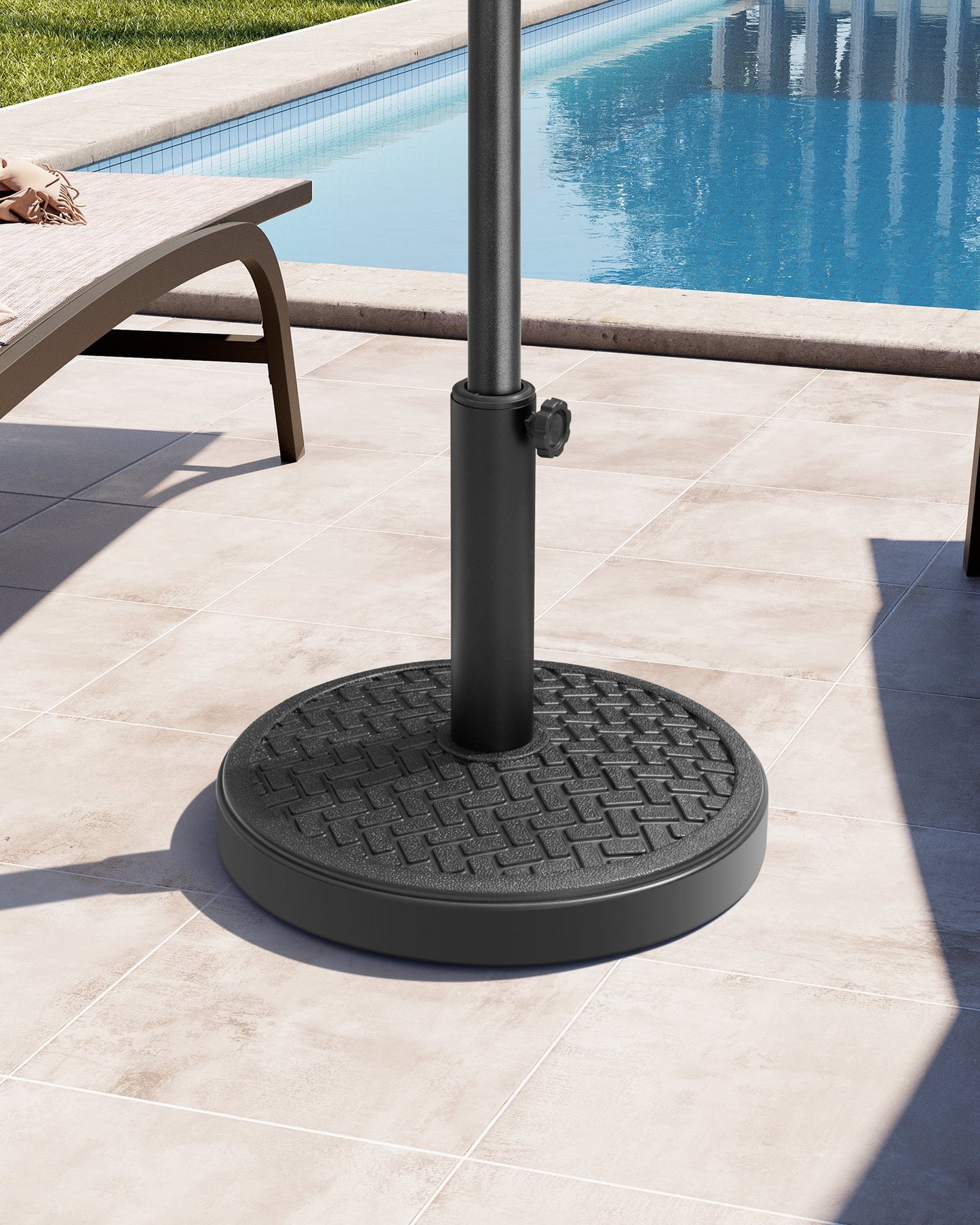 Crestlive Products 30-45 lbs Concrete-Filled Round Umbrella Base for Straight Pole
