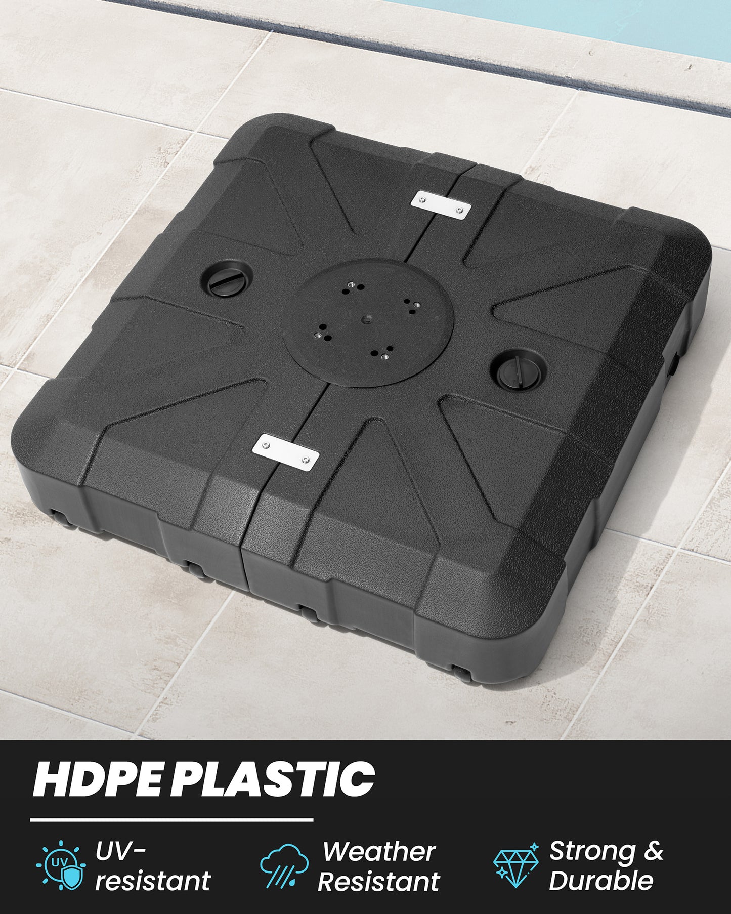 Crestlive Products Fillable Patio Offset Cantilever Umbrella Base with Wheels